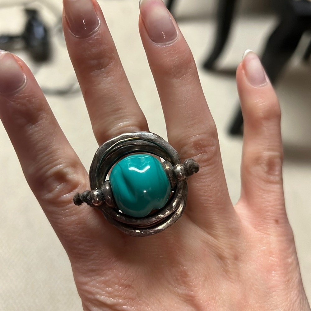 Uno de 50 blue pearl of wisdom ring size 6